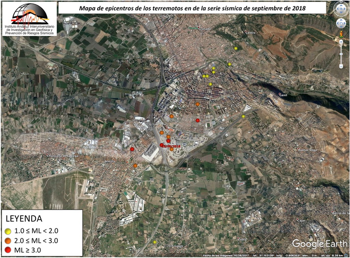 Una veintena de movimientos ssmicos se han registrado y sentido en Granada y alrededores en lo que va de septiembre